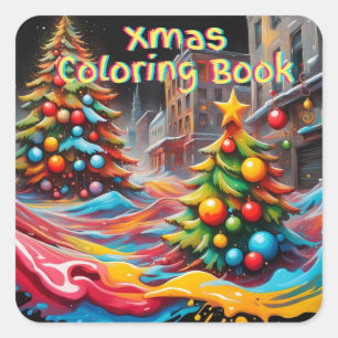 Dynamische kleuren van Kerstmis Vierkante Sticker