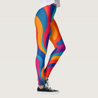 Dynamische kleurgolf-Leggings Leggings