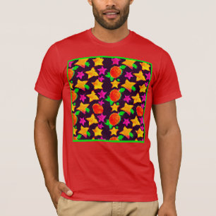 Dynamische Kleurrijke Sterren Patroon Art T-shirt