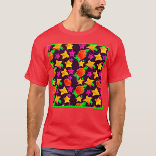 Dynamische Kleurrijke Sterren Patroon Art T-shirt