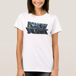 Dynamische marine NEW YORK 3D-tekstkunst T-shirt