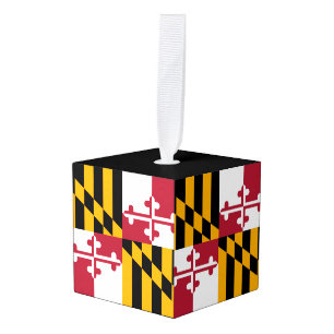 Dynamische maryland State Flag Graphic op a Kubus Ornament