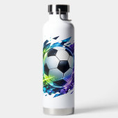 Dynamische Neon Abstracte Voetbal Waterfles (Links)
