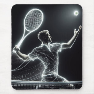 Dynamische Neon tennisspeler Muismat