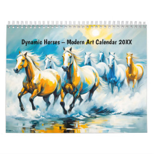 Dynamische paarden – Moderne Kunstkalender 2026 Kalender