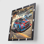 Dynamische raceauto's snelheid vierkante klok (Hoek)