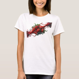 Dynamische Rode Abstracte Aardbeien Trendy T-shirt