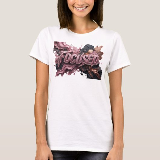 Dynamische Rode FOCUSED Statement T-shirt (Voorkant)