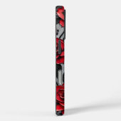 Dynamische rode rozen op getextureerd doek Case-Mate iPhone case (Achterkant / Rechts)