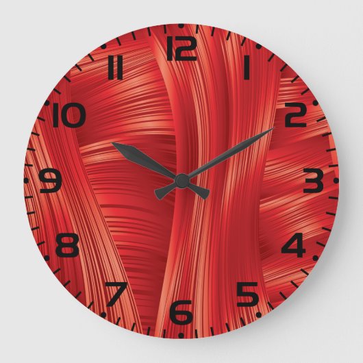 Dynamische rode spiertextuur Abstract Grote Klok (Voorkant)
