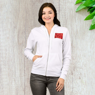 Dynamische rode spiertextuur Abstract Hoodie