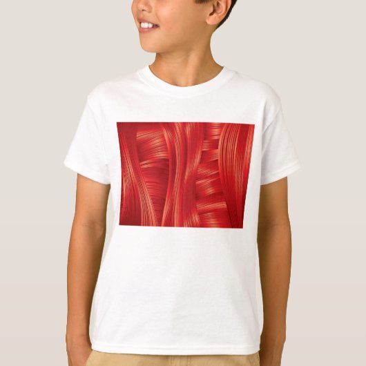 Dynamische rode spiertextuur Abstract T-shirt (Voorkant)