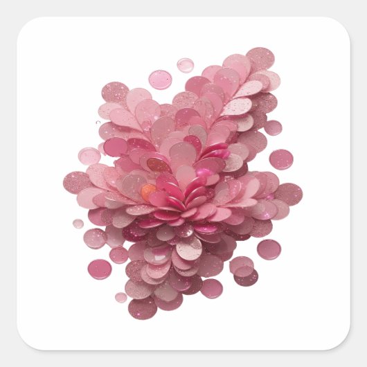 Dynamische roze abstracte sticker afbeelding (Voorkant)