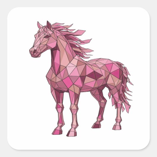 Dynamische Roze Abstracte Sticker Kunst (Voorkant)