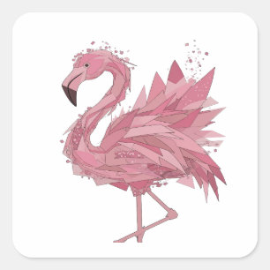 Dynamische Roze FLAMINGO Sticker Motief