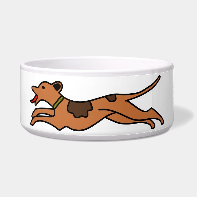 Dynamische Running Dog Bowl - Motion Vector Art De Voerbakje (Voorkant)