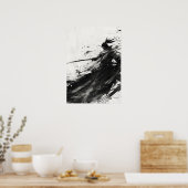 Dynamische Samurai Jack in zwart-wit Poster (Keuken)