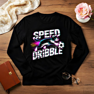 Dynamische Speedy Cat Voetbal voor vrouwen Tri-Blend Shirt