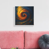 Dynamische spiraalvortex - Abstracte energie Canvas Afdruk (Insitu (Woonkamer))