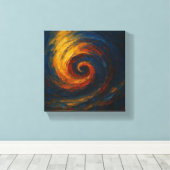 Dynamische spiraalvortex - Abstracte energie Canvas Afdruk (Insitu (Houten vloer))