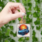 Dynamische sportauto sleutelhanger (Hand)