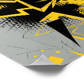 Dynamische stedelijke graffiti street art poster (Hoek)