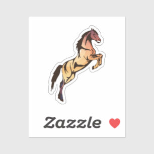 Dynamische stijgende paard watercolor kunst sticke sticker