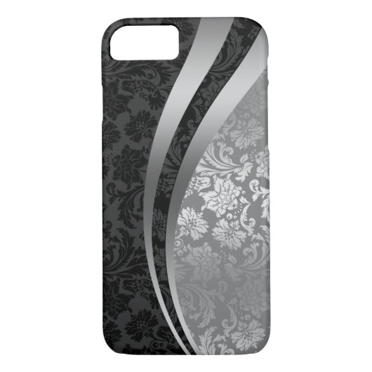Dynamische stripes voor elegante zwarte en zilverd Case-Mate iPhone case (Achterkant)
