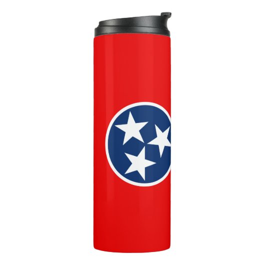 Dynamische Tennessee State Flag Graphic op a Thermosbeker (Gedraaid links)