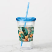 Dynamische Tropen-Woge Acryl Drinkbeker (Achterkant)