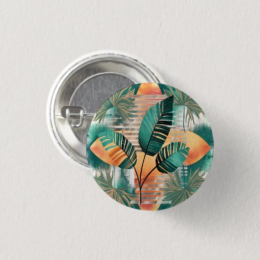 Dynamische Tropen-Woge Ronde Button 3,2 Cm (Voorkant /achterkant)