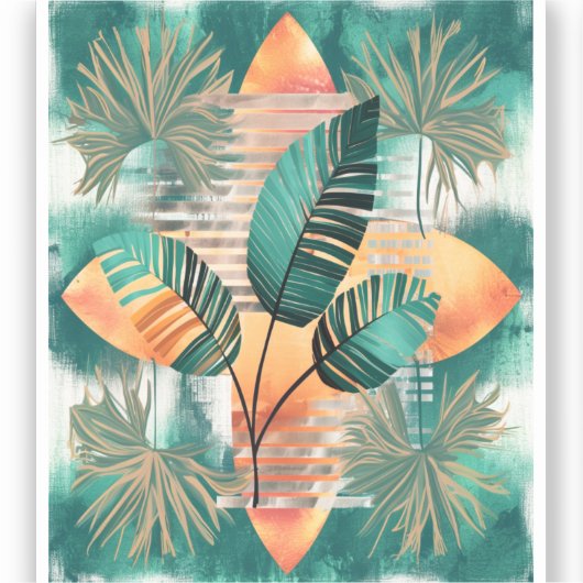 Dynamische Tropen-Woge Sticker (Voorkant)