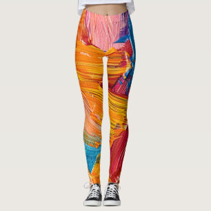 Dynamische verftextuur: moderne vloeiende kunst leggings