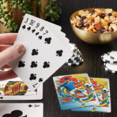 Dynamische voetballer in actie pokerkaarten (Insitu)