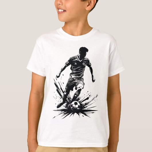 Dynamische voetballer t-shirt (Voorkant)