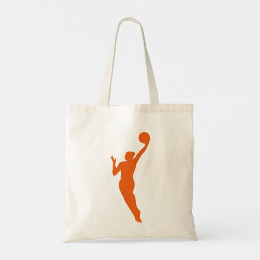 Dynamische Vrouw basketbalspeler Silhouette Design Tote Bag (Achterkant)