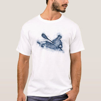 Dynamische whitewater-kajakker lijnkunst t-shirt