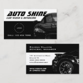 Dynamische zwart-witauto visitekaartje (Voorkant / Achterkant)