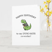 Dynamite collega dinosaurus Pun grappige verjaarda Kaart (Gele Bloem)