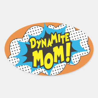 Dynamite mam! -Glanzend, Ovale Sticker