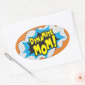 Dynamite mam! -Glanzend, Ovale Sticker (Envelop)