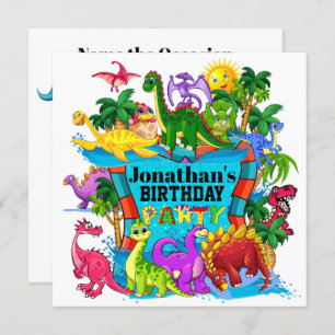 DYNAMITE-O-SAURUS DINOSAUR INVITATIE KAART