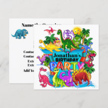 DYNAMITE-O-SAURUS DINOSAUR INVITATIE