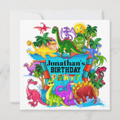 DYNAMITE-O-SAURUS DINOSAUR INVITATION (Devant)