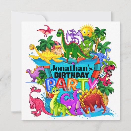 DYNAMITE-O-SAURUS DINOSAUR INVITATION (Devant)