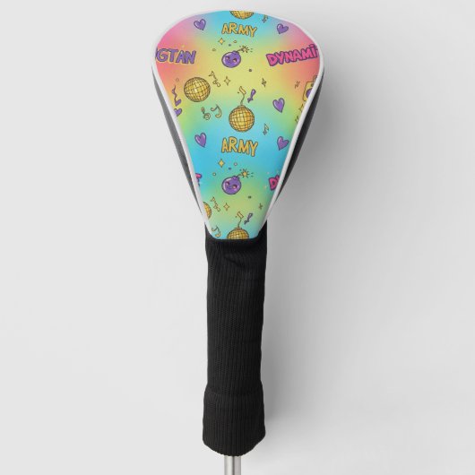 Dynamite Pop Art Rainbow Pattern Golfheadcover (Voorkant)