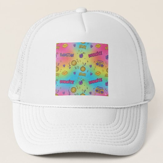 Dynamite Pop Art Rainbow Pattern Trucker Pet (Voorkant)