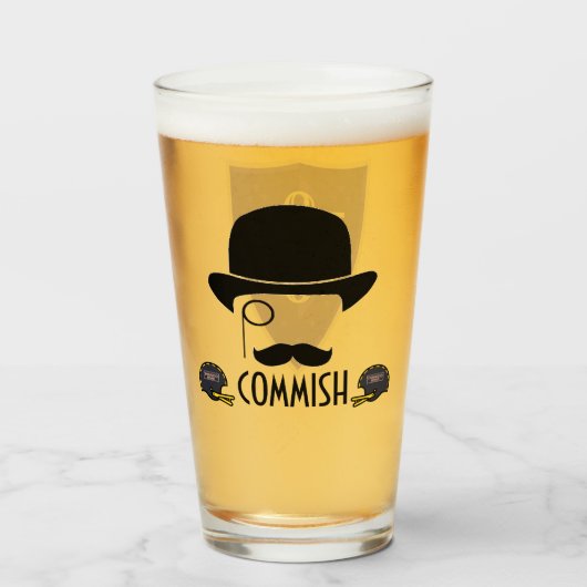 Dynasty Gents FF Commish Logo Pint Glass Glas (Achterkant gevuld)