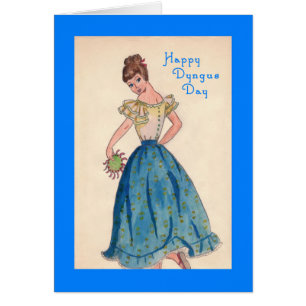 Dyngus Day Card Girl Dancing