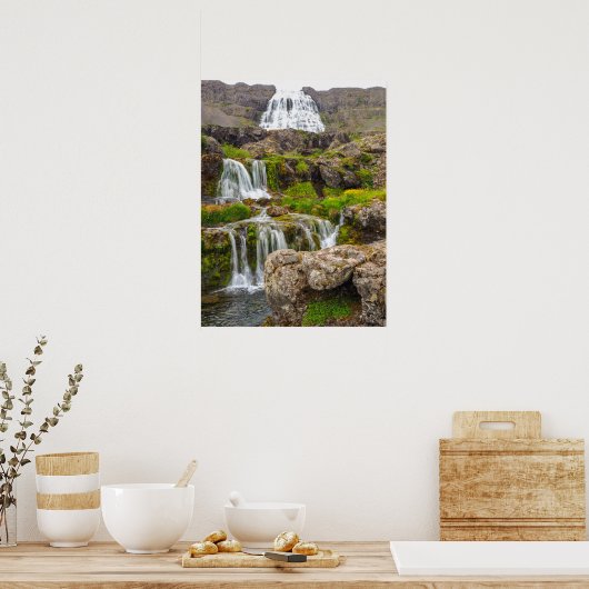 Dynjandifoss, IJsland, Wall Poster (Keuken)